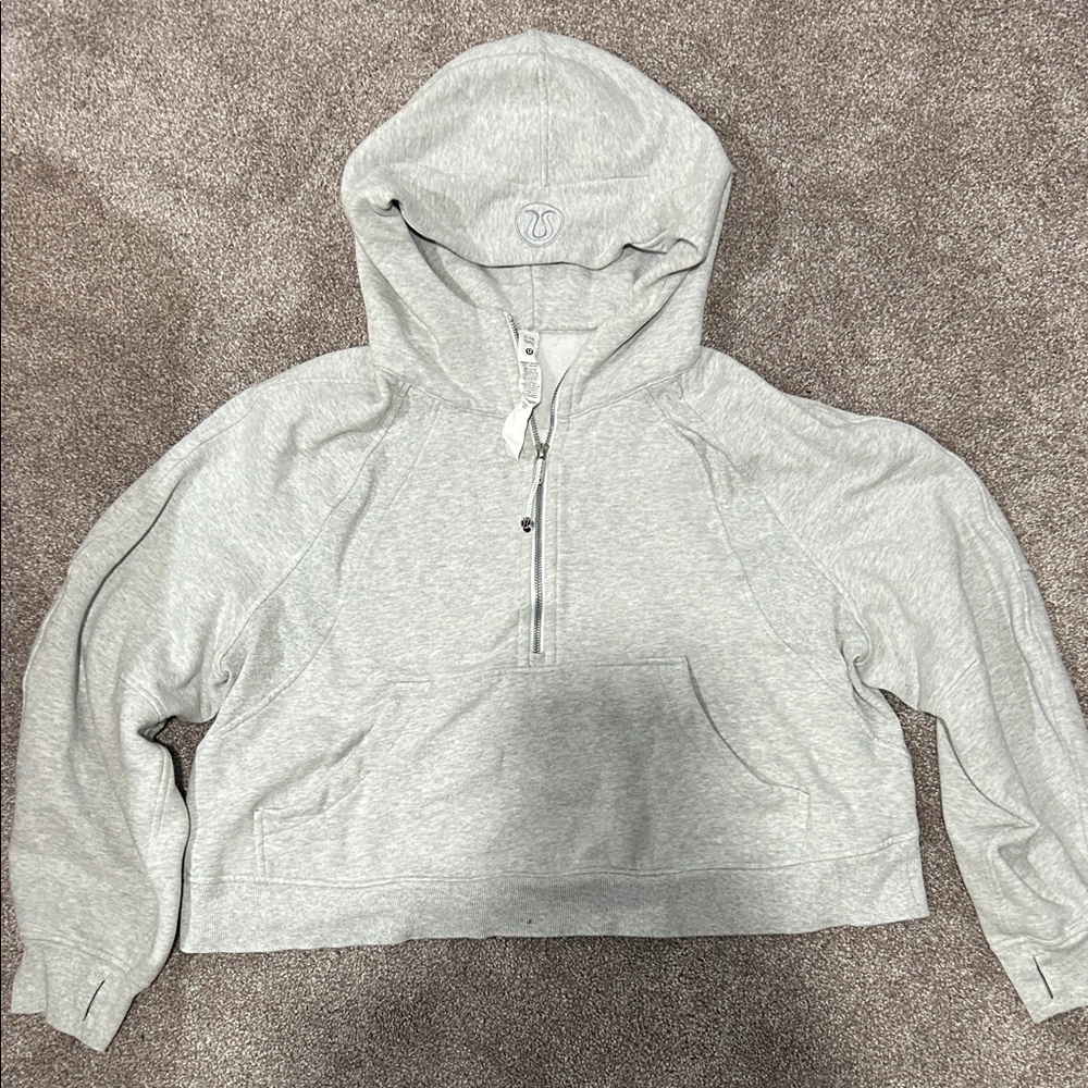 Lululemon Athletica Light Gray Women's Scuba oversized had zip Hoodie